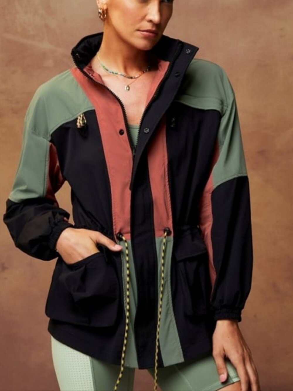 Fabletics Heights Cargo Jacket With Hidden Hood Size Medium